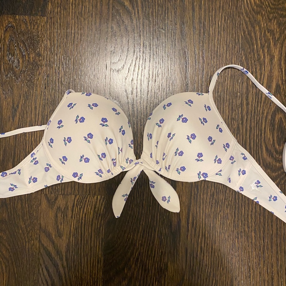 Jack Willis White & Blue Padded Bikini Top